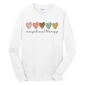 Occupational Therapist Leopard Heart Occupational Therapy Tall Long Sleeve T-Shirt