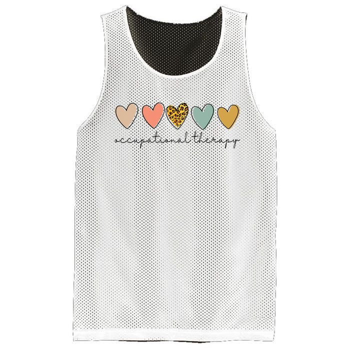 Occupational Therapist Leopard Heart Occupational Therapy Mesh Reversible Basketball Jersey Tank