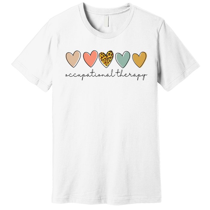 Occupational Therapist Leopard Heart Occupational Therapy Premium T-Shirt