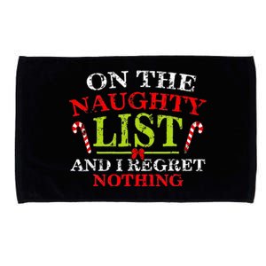 On The List Of Naughty And I Regret Nothing Christmas  Microfiber Hand Towel