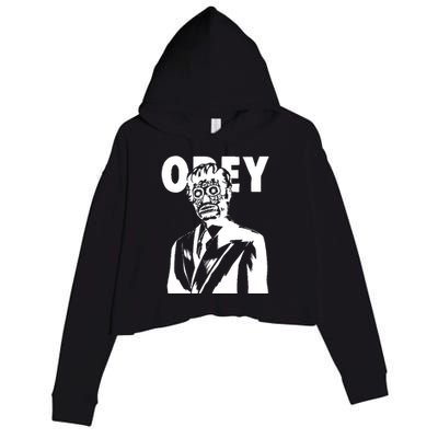 Obey They Live Crop Fleece Hoodie