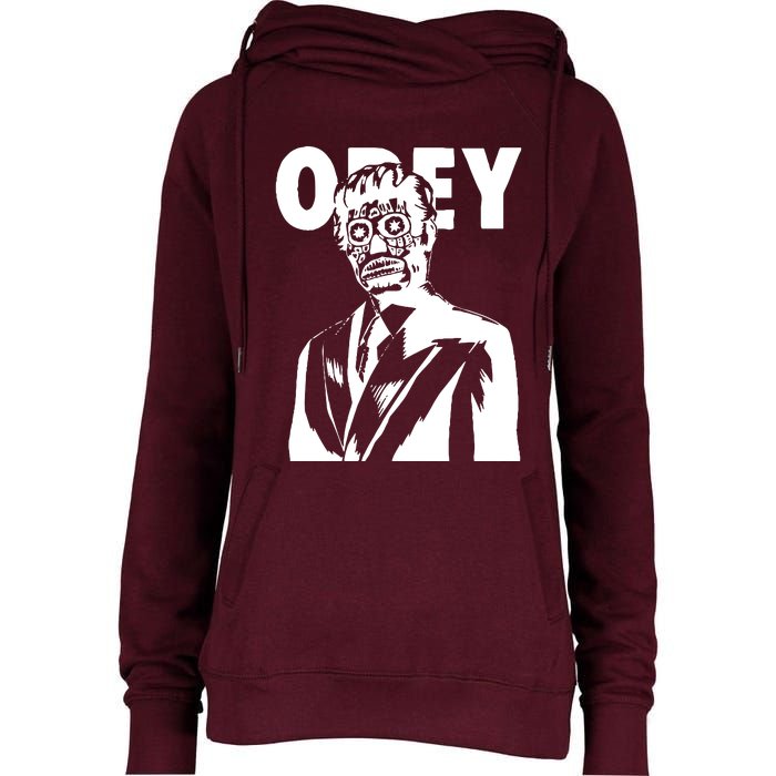 Obey They Live Womens Funnel Neck Pullover Hood