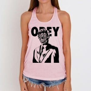 Obey They Live Women's Knotted Racerback Tank