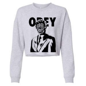 Obey They Live Cropped Pullover Crew