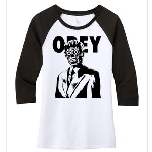 Obey They Live Women's Tri-Blend 3/4-Sleeve Raglan Shirt