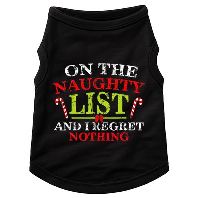 On The List Of Naughty And I Regret Nothing Christmas  Doggie Tank
