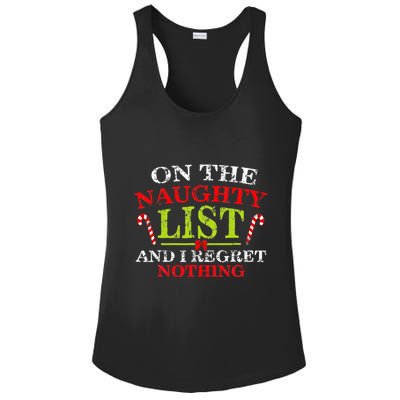 On The List Of Naughty And I Regret Nothing Christmas  Ladies PosiCharge Competitor Racerback Tank
