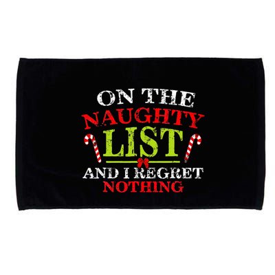 On The List Of Naughty And I Regret Nothing Christmas  Microfiber Hand Towel