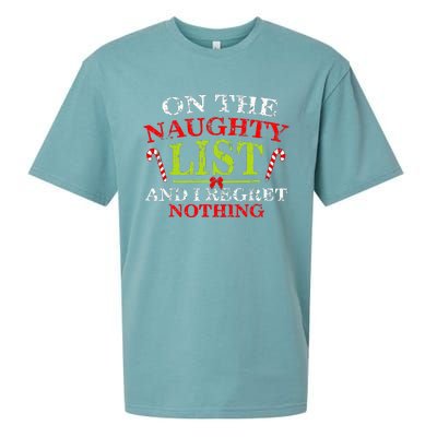 On The List Of Naughty And I Regret Nothing Christmas  Sueded Cloud Jersey T-Shirt