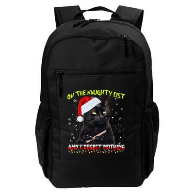 On The List Of Naughty I Regret Nothing Christmas Cat Meme Backpack