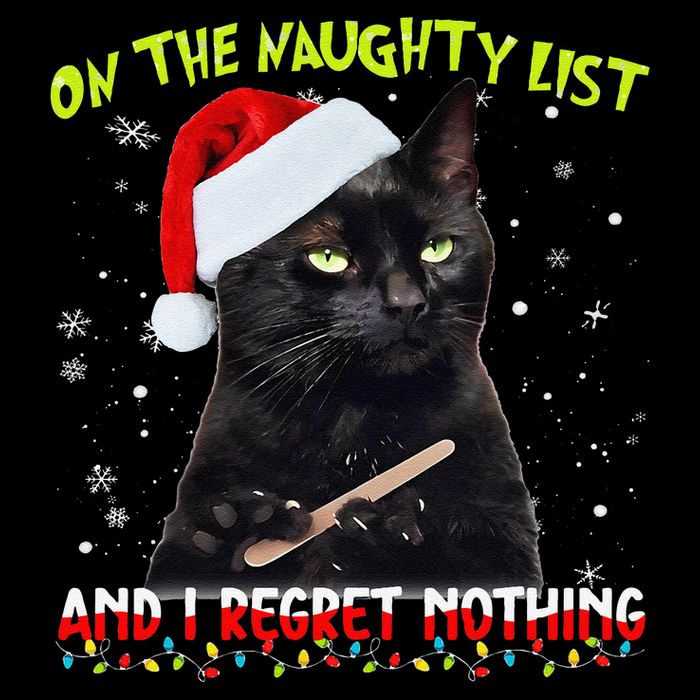 On The List Of Naughty I Regret Nothing Christmas Cat Meme Visor