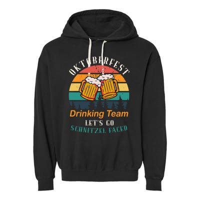 Oktoberfest Team Lets Get Schnitzel Faced Garment-Dyed Fleece Hoodie