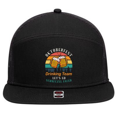 Oktoberfest Team Lets Get Schnitzel Faced 7 Panel Mesh Trucker Snapback Hat