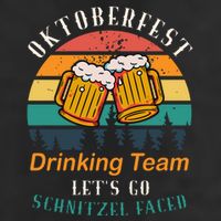 Oktoberfest Team Lets Get Schnitzel Faced 7 Panel Mesh Trucker Snapback Hat