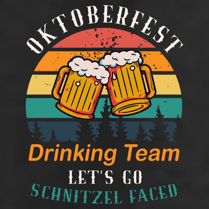 Oktoberfest Team Lets Get Schnitzel Faced 7 Panel Mesh Trucker Snapback Hat