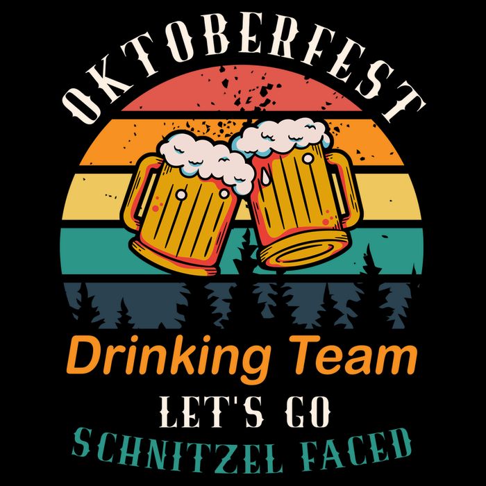 Oktoberfest Team Lets Get Schnitzel Faced Button