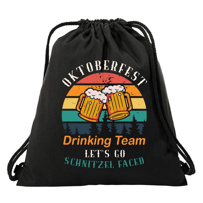 Oktoberfest Team Lets Get Schnitzel Faced Drawstring Bag