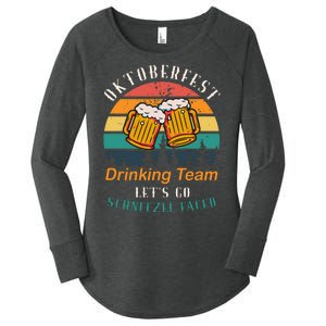 Oktoberfest Team Lets Get Schnitzel Faced Women's Perfect Tri Tunic Long Sleeve Shirt