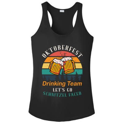 Oktoberfest Team Lets Get Schnitzel Faced Ladies PosiCharge Competitor Racerback Tank