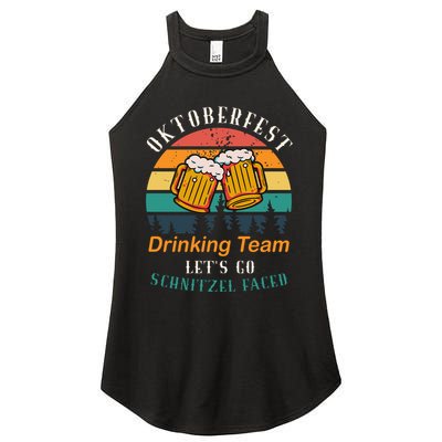 Oktoberfest Team Lets Get Schnitzel Faced Women's Perfect Tri Rocker Tank