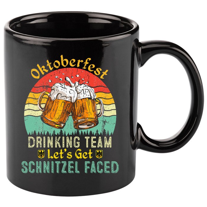 Oktoberfest Team Lets Get Schnitzel Faced German 11oz C Handle Ceramic Mug