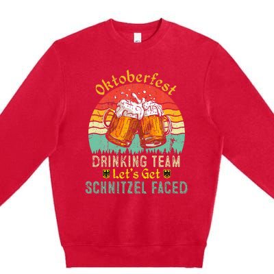 Oktoberfest Team Lets Get Schnitzel Faced German Premium Crewneck Sweatshirt