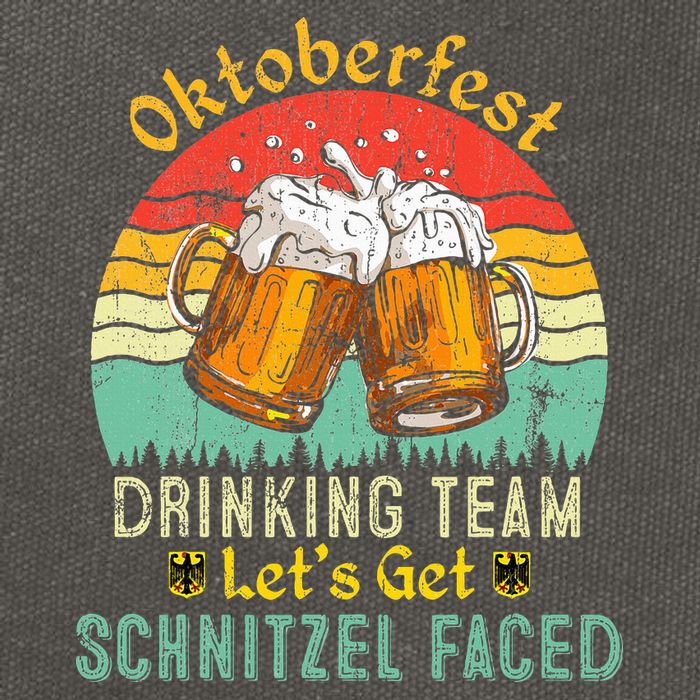 Oktoberfest Team Lets Get Schnitzel Faced German Cotton Canvas Backpack
