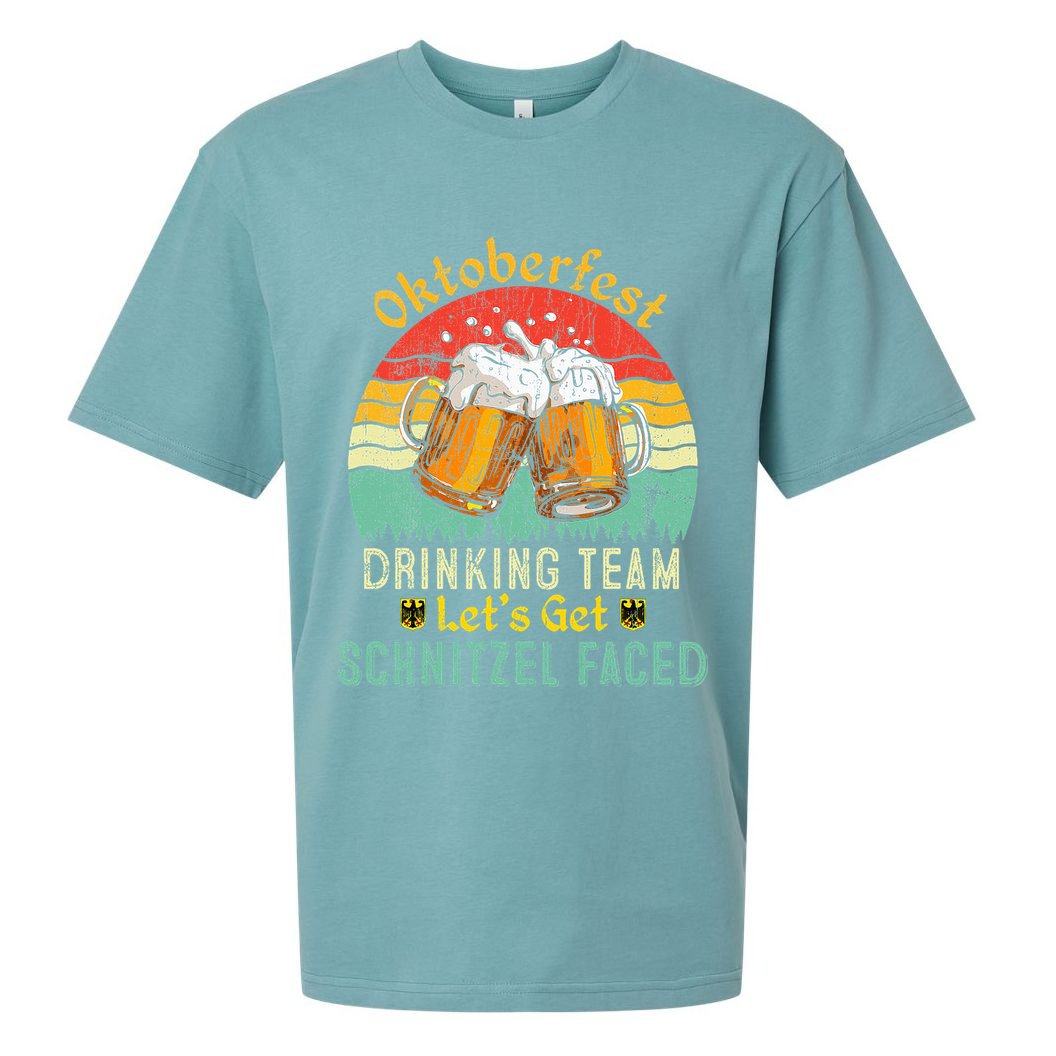 Oktoberfest Team Lets Get Schnitzel Faced German Sueded Cloud Jersey T-Shirt