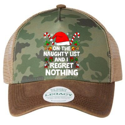On The List Of Naughty And I Regret Nothing Christmas Legacy Tie Dye Trucker Hat
