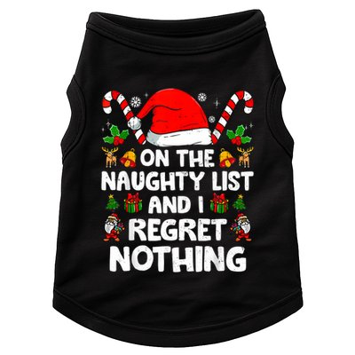 On The List Of Naughty And I Regret Nothing Christmas Doggie Tank
