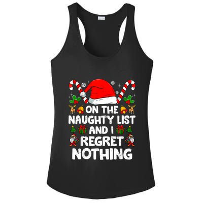 On The List Of Naughty And I Regret Nothing Christmas Ladies PosiCharge Competitor Racerback Tank