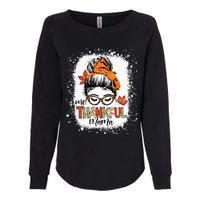 One Thankful Mama Messy Bun Mom Fall Autumn Thanksgiving Womens California Wash Sweatshirt