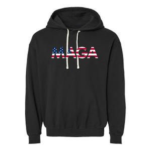 Original Trump Maga American Flag Maga America First Maga Garment-Dyed Fleece Hoodie