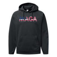 Original Trump Maga American Flag Maga America First Maga Performance Fleece Hoodie