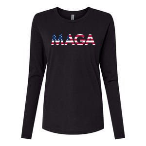 Original Trump Maga American Flag Maga America First Maga Womens Cotton Relaxed Long Sleeve T-Shirt