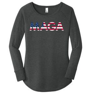 Original Trump Maga American Flag Maga America First Maga Women's Perfect Tri Tunic Long Sleeve Shirt