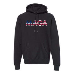 Original Trump Maga American Flag Maga America First Maga Premium Hoodie