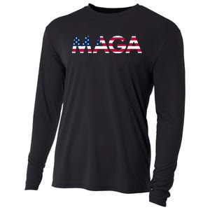 Original Trump Maga American Flag Maga America First Maga Cooling Performance Long Sleeve Crew