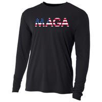 Original Trump Maga American Flag Maga America First Maga Cooling Performance Long Sleeve Crew