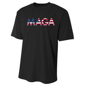 Original Trump Maga American Flag Maga America First Maga Performance Sprint T-Shirt