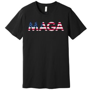 Original Trump Maga American Flag Maga America First Maga Premium T-Shirt