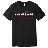 Original Trump Maga American Flag Maga America First Maga Premium T-Shirt