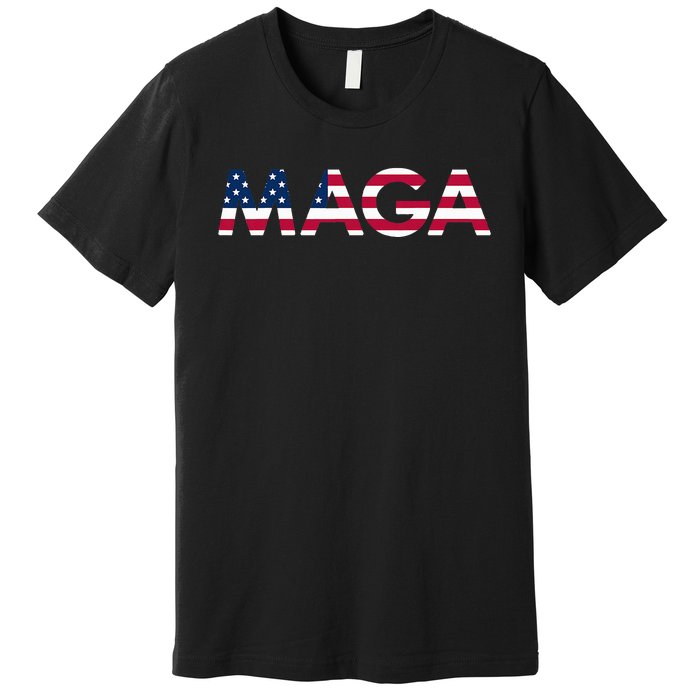 Original Trump Maga American Flag Maga America First Maga Premium T-Shirt