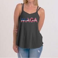 Original Trump Maga American Flag Maga America First Maga Women's Strappy Tank