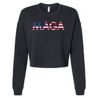 Original Trump Maga American Flag Maga America First Maga Cropped Pullover Crew