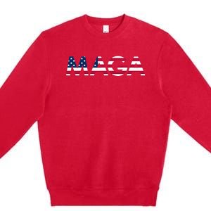 Original Trump Maga American Flag Maga America First Maga Premium Crewneck Sweatshirt