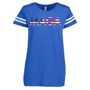 Original Trump Maga American Flag Maga America First Maga Enza Ladies Jersey Football T-Shirt