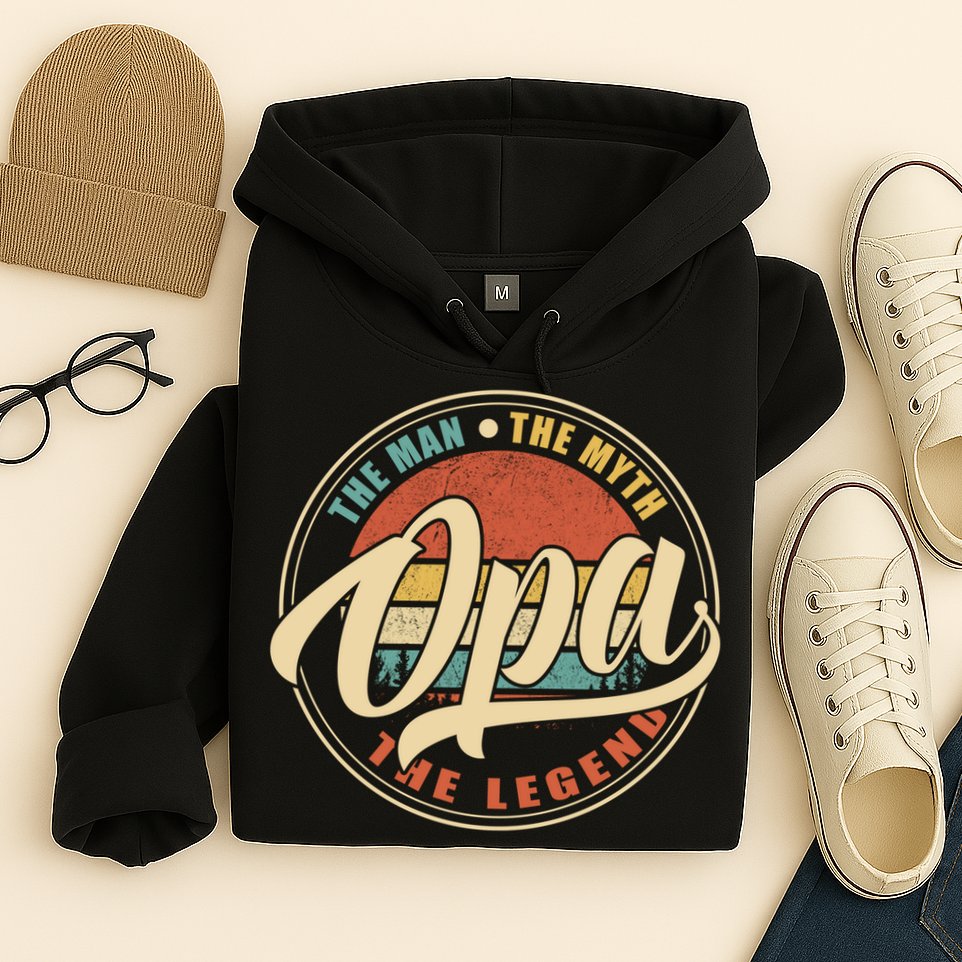 Opa The Man The Myth The Legend Vintage Retro Fathers Day Gift Hoodie