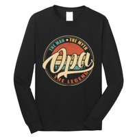 Opa The Man The Myth The Legend Vintage Retro Fathers Day Gift Long Sleeve Shirt