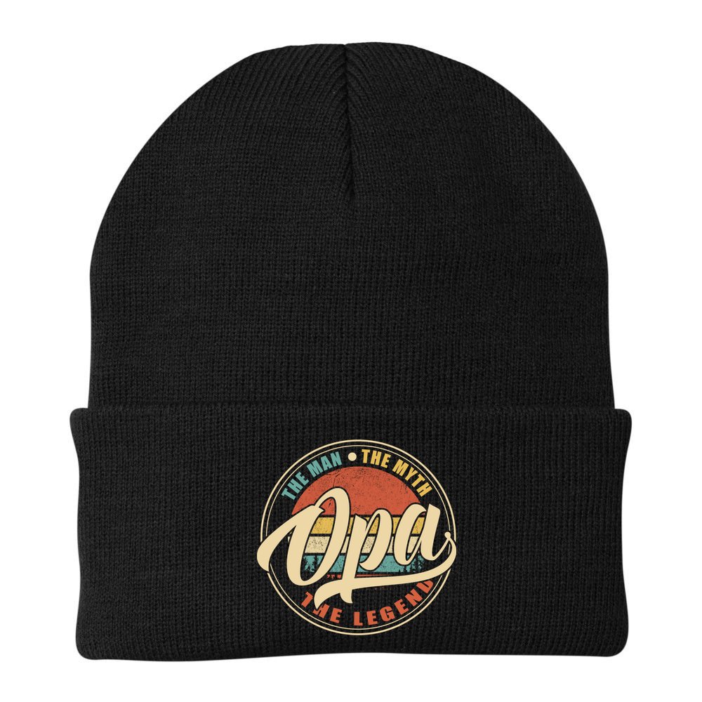 Opa The Man The Myth The Legend Vintage Retro Fathers Day Gift Beanie